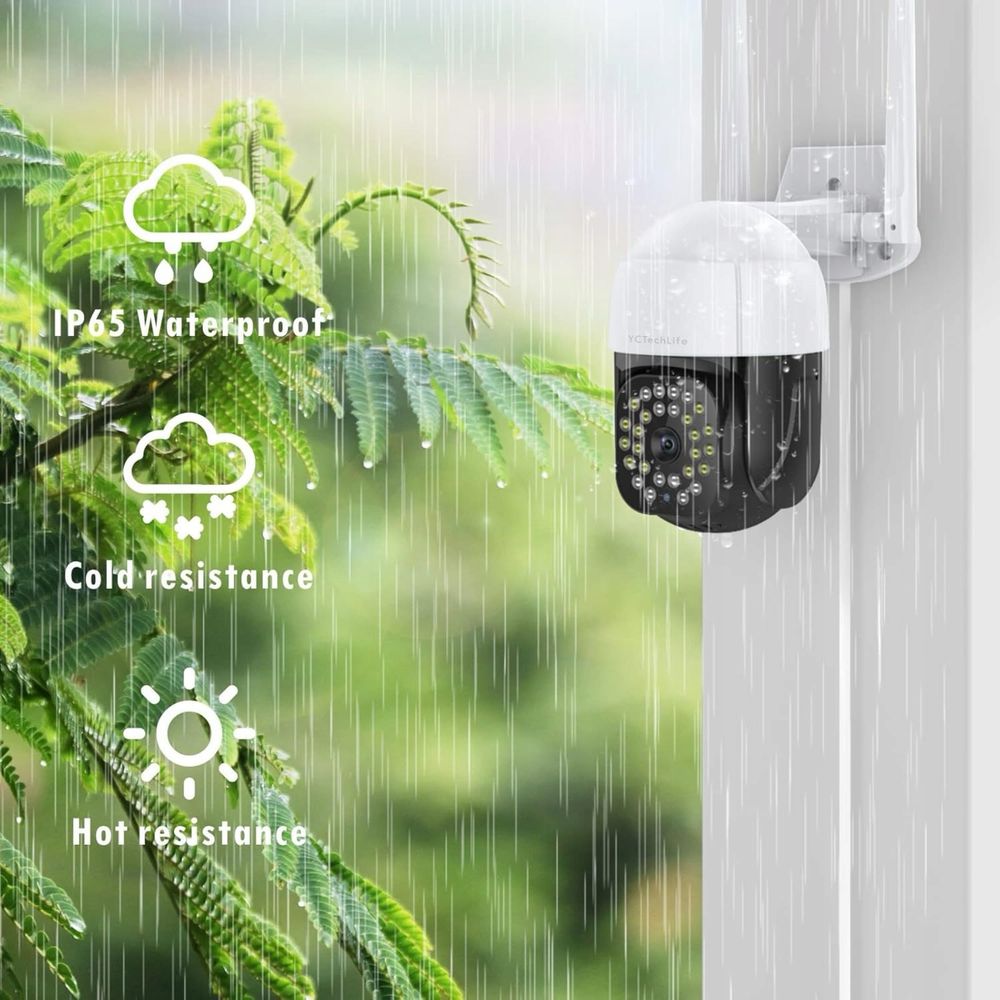 Zewnętrzna kamera do monitoringu 360°, noktowizor, 2-drożnym