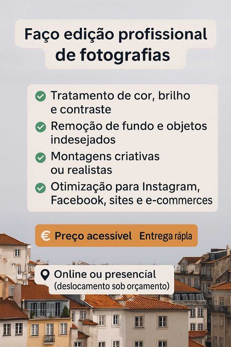 Fotógrafo/Editor de Imagem Profissional –Tratamento/Retoques/Montagem