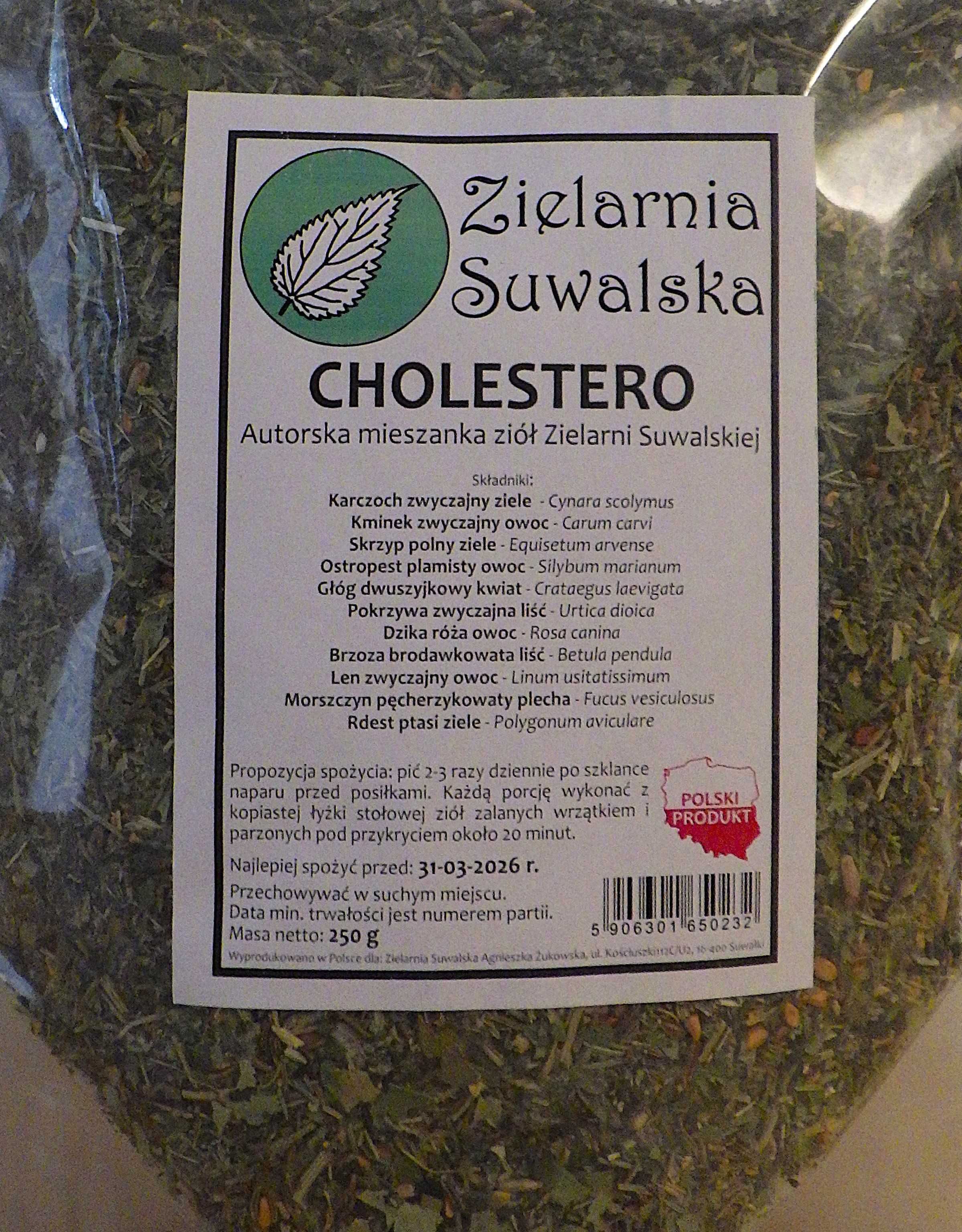 Cholestero 250 g autorska mieszanka ziół Zielarni Suwalskiej