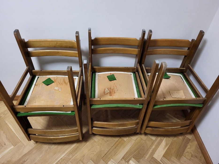 krzesła PRL vintage - oryginalne, komplet 6 szt.