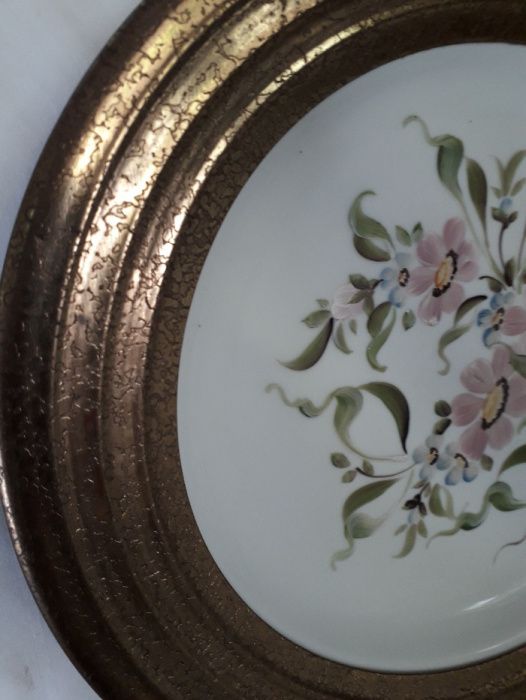 Prato porcelana, pintado á mão