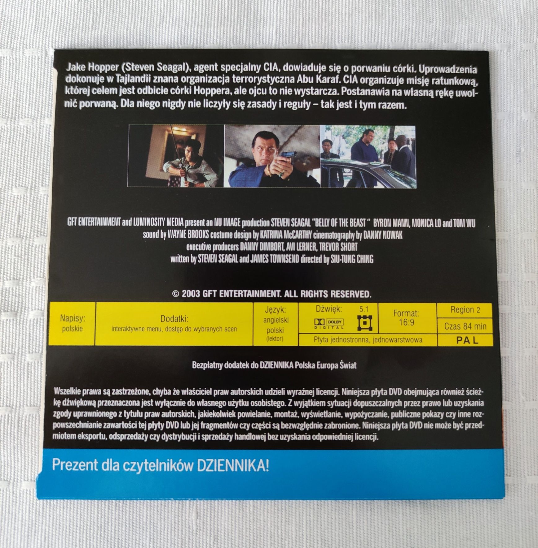 Bestia (Belly Of The Beast) (DVD) film Steven Seagal lektor 2003 kinom