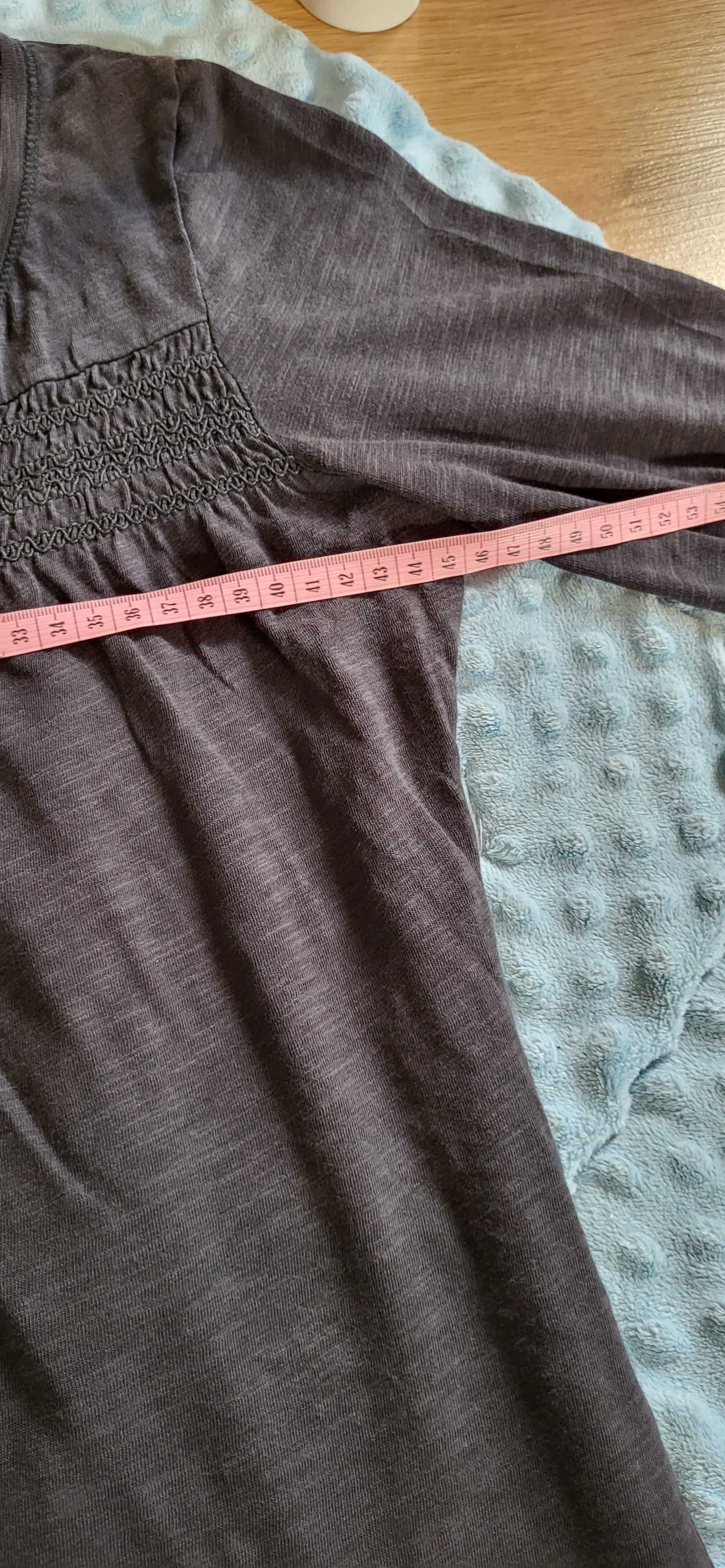 L.O.G.G. by H&M Ciemnoszara melanżowa tunika z rękawem 3/4 rozmiar S.