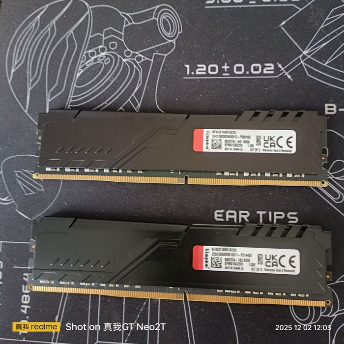 ОЗУ 2х 16 DDR 4 Kingston.