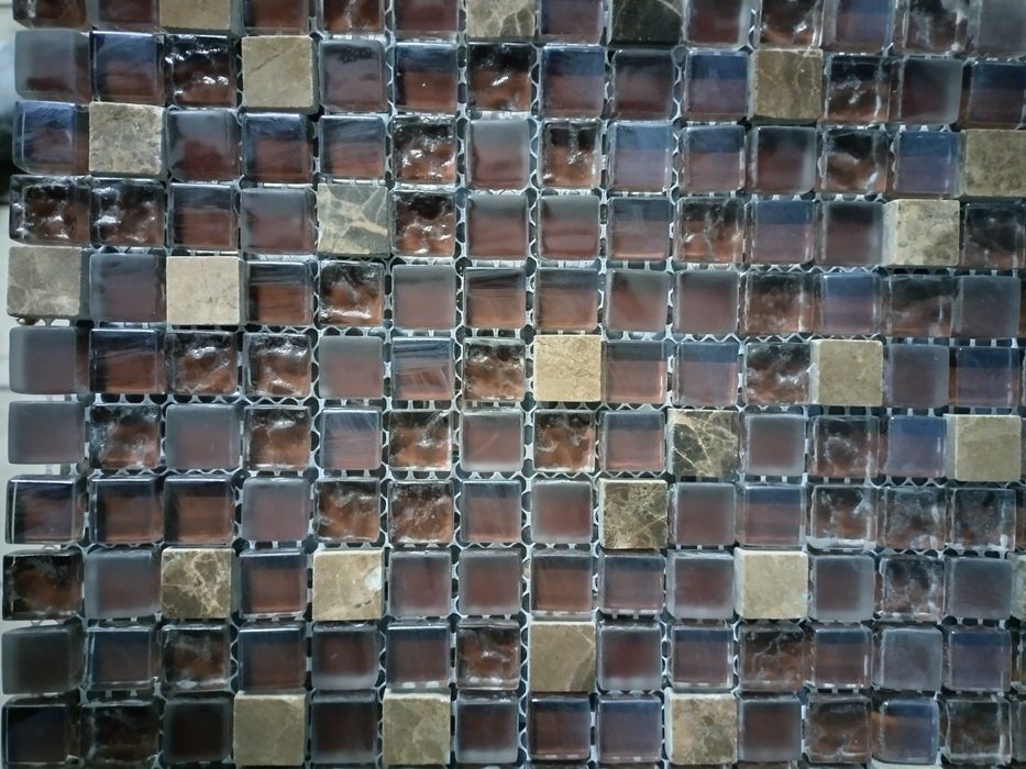 Mozaika szklana kamienna płytki arkusz 30x30cm kosteczka 1,5 cmx1,5 cm