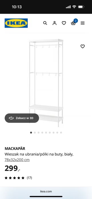 Sprzedam wieszak stojący Ikea Mackapar uzywany