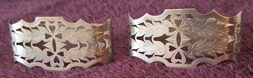 2 argolas em prata para guardanapos vintage