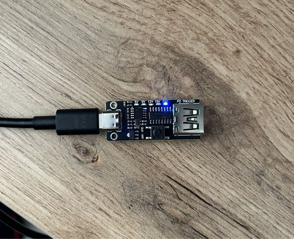 PD триггер 100W 5A PD/QC,PD2.0 3.0 - 5V-20V Type-C -> USB-A