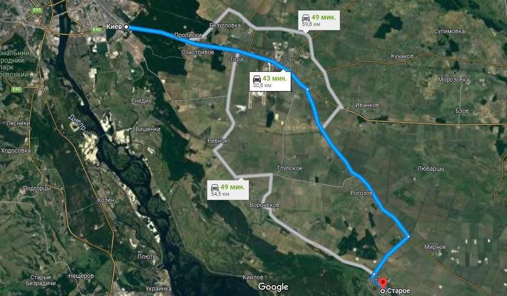 Участок 6 га центр села, рядом лес, озеро, река Днепр, Борисполь 28 км