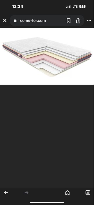 Матрац для дивана  топер Comefor Aero Latex  150x200