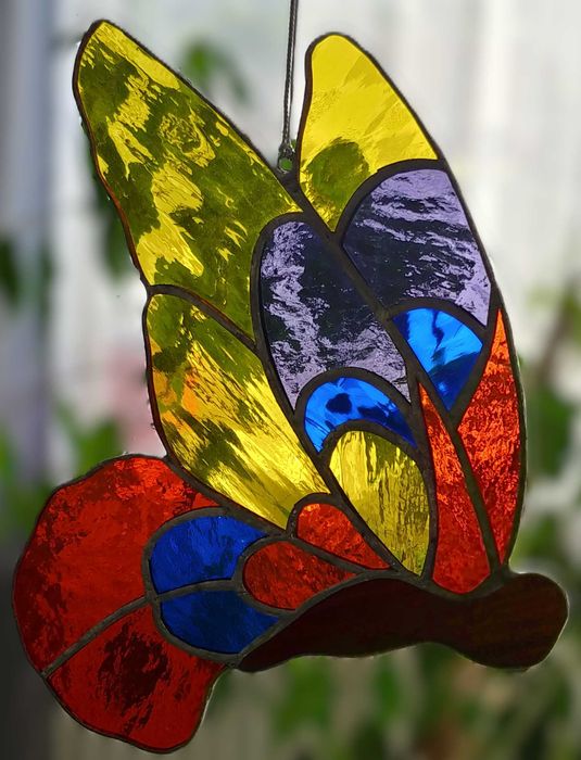 Zawieszka okienna witraż Motyl szkło witrażowe Tiffany