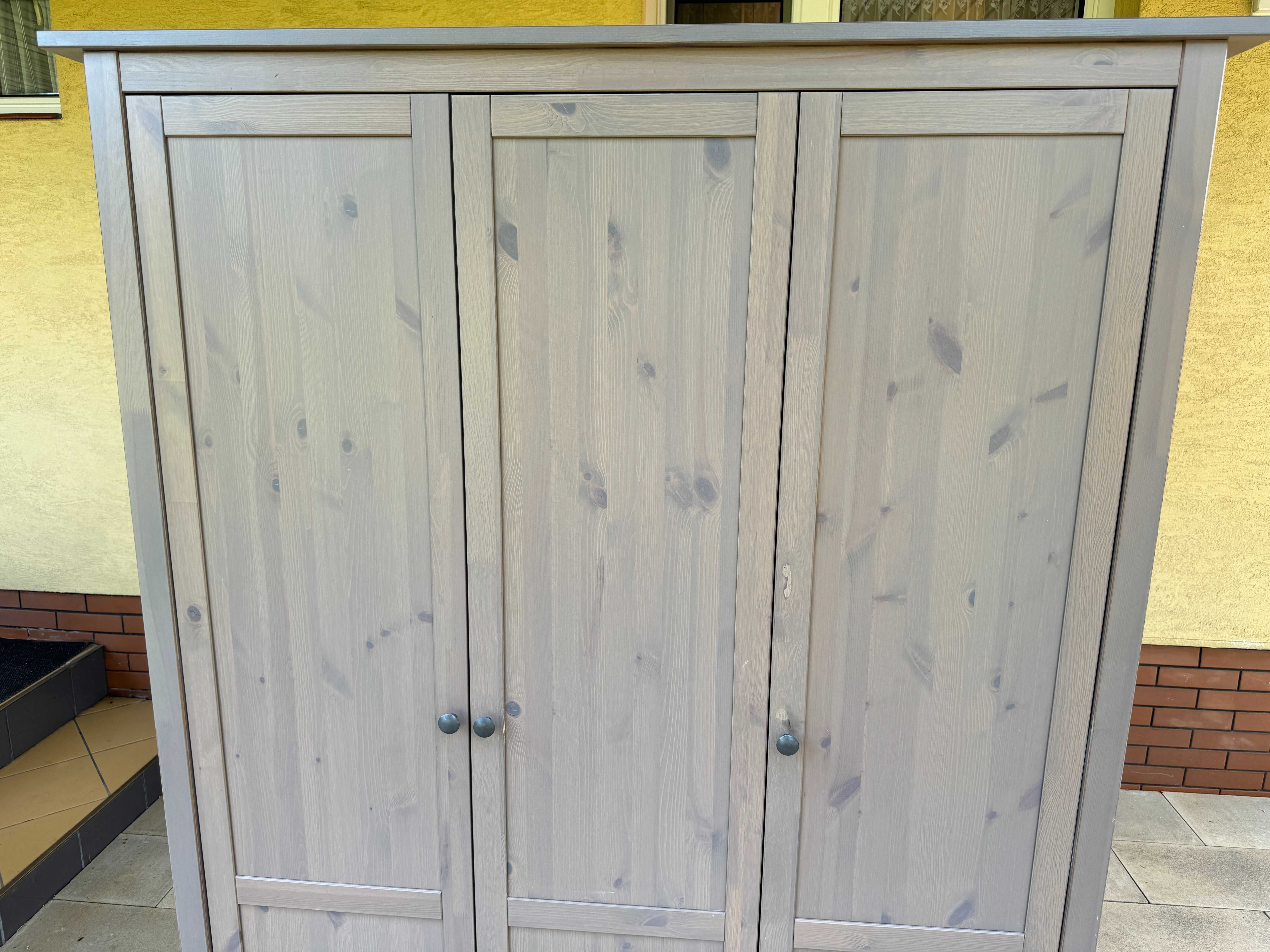 szafa 3 drzwiowa bieliźniarka ikea szafka komoda szara hemnes