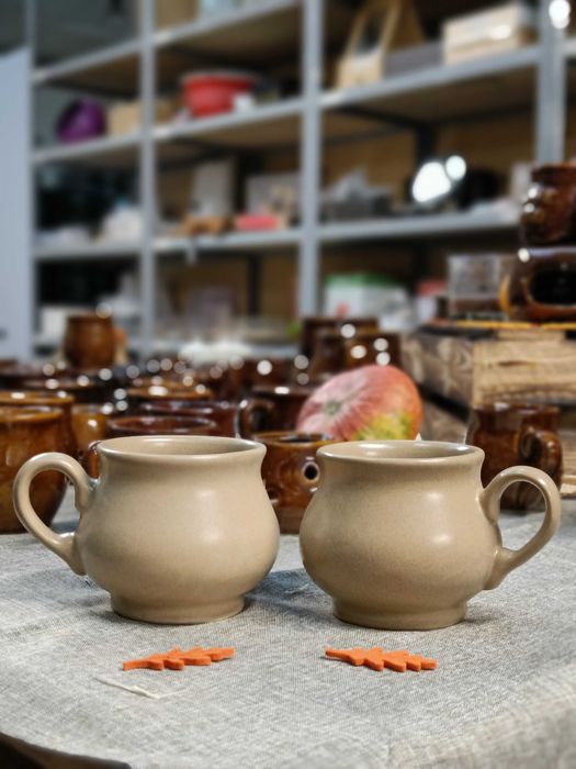 Kubki kamionkowe z uchem do grzańca / grzanego wina 300 ml - OUTLET