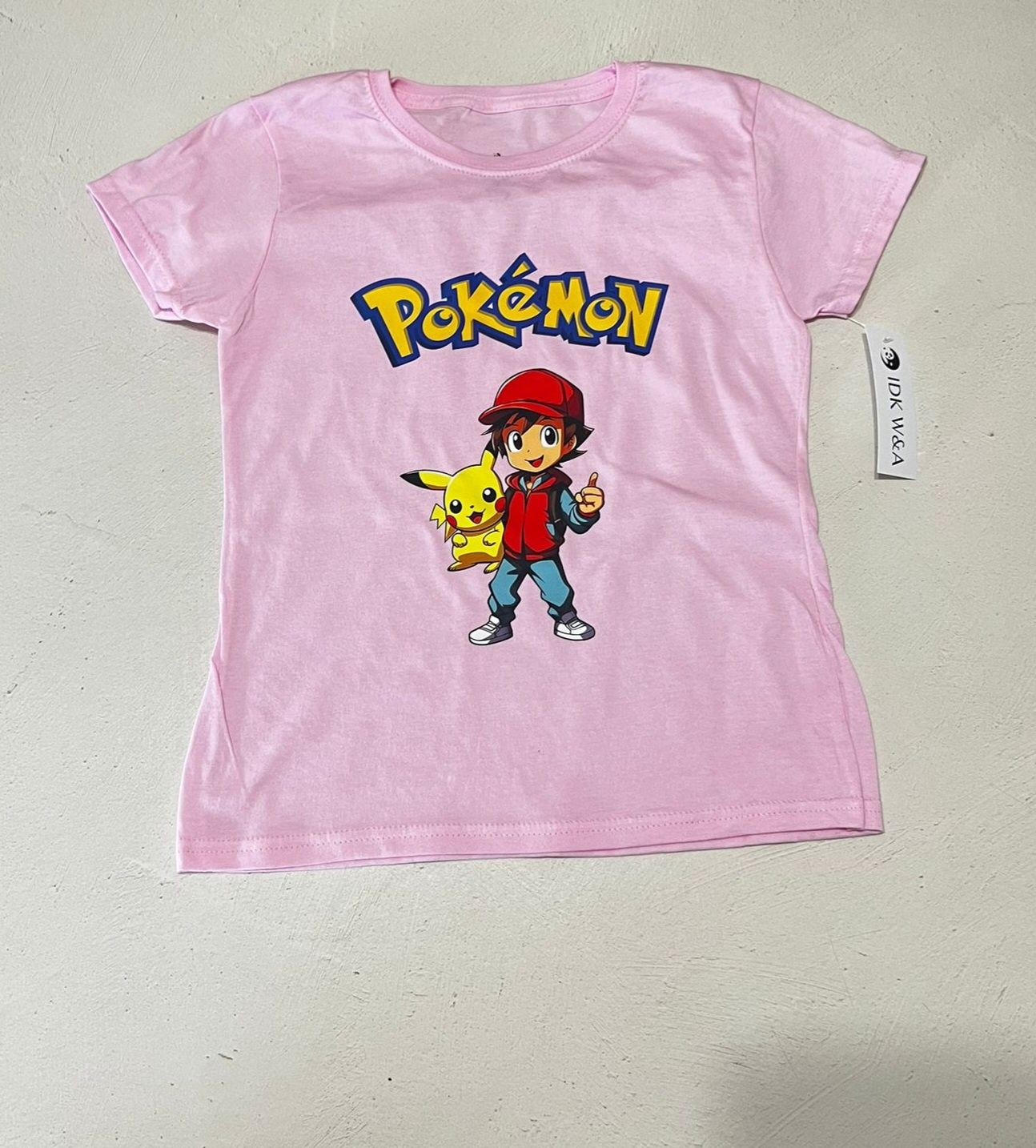 Bluzka pudrowy róż pokemon pikachu Ash rozmiar 104-164cm