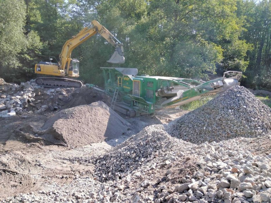 Rozbiórki Wyburzenia Kruszenia Młot Szczęka Kruszarka z Odsiewem Waga