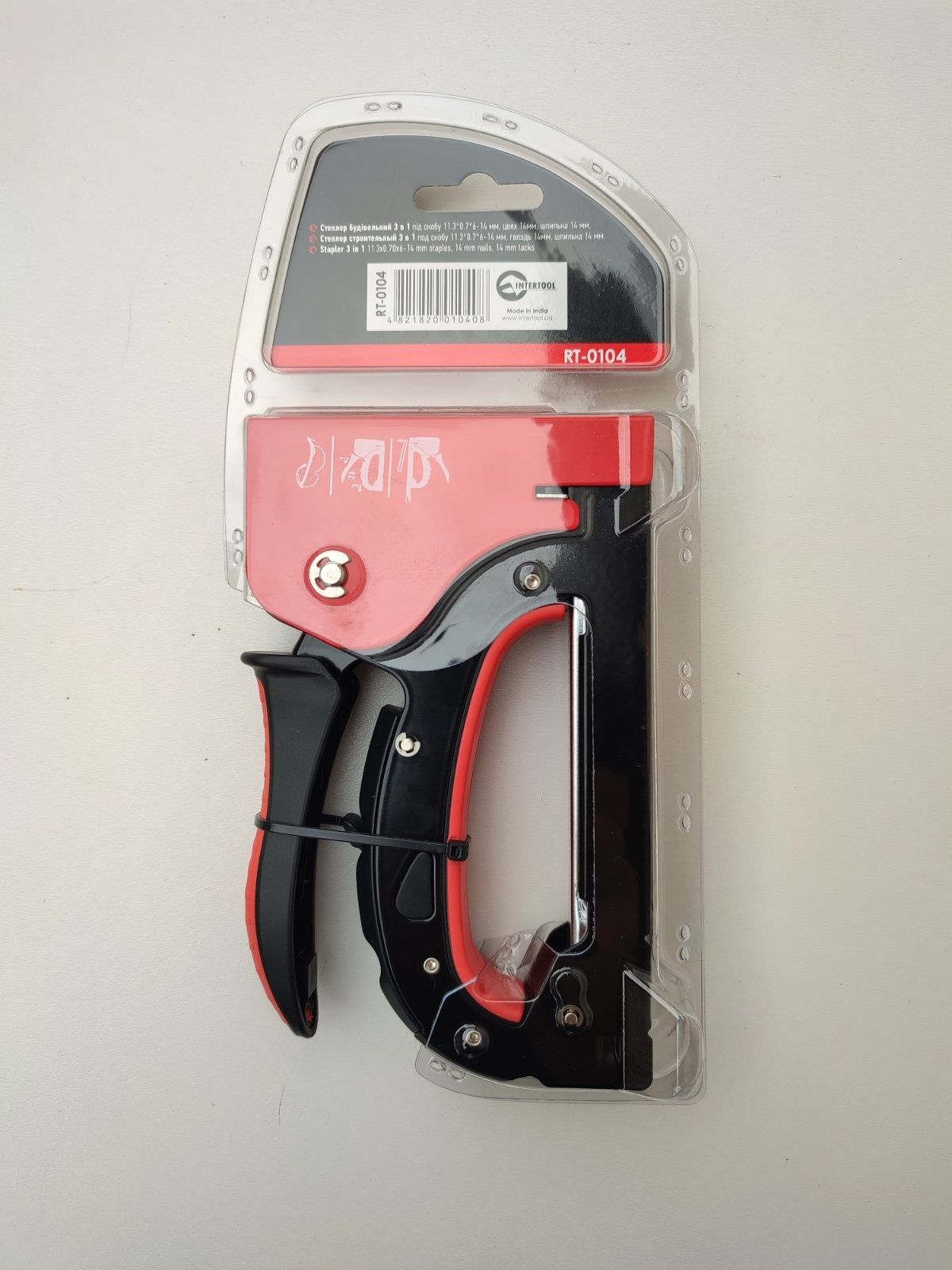 Степлер строительный Зв1 под скобу,гвоздь ,шпильку, INTERTOOL  RT-0104