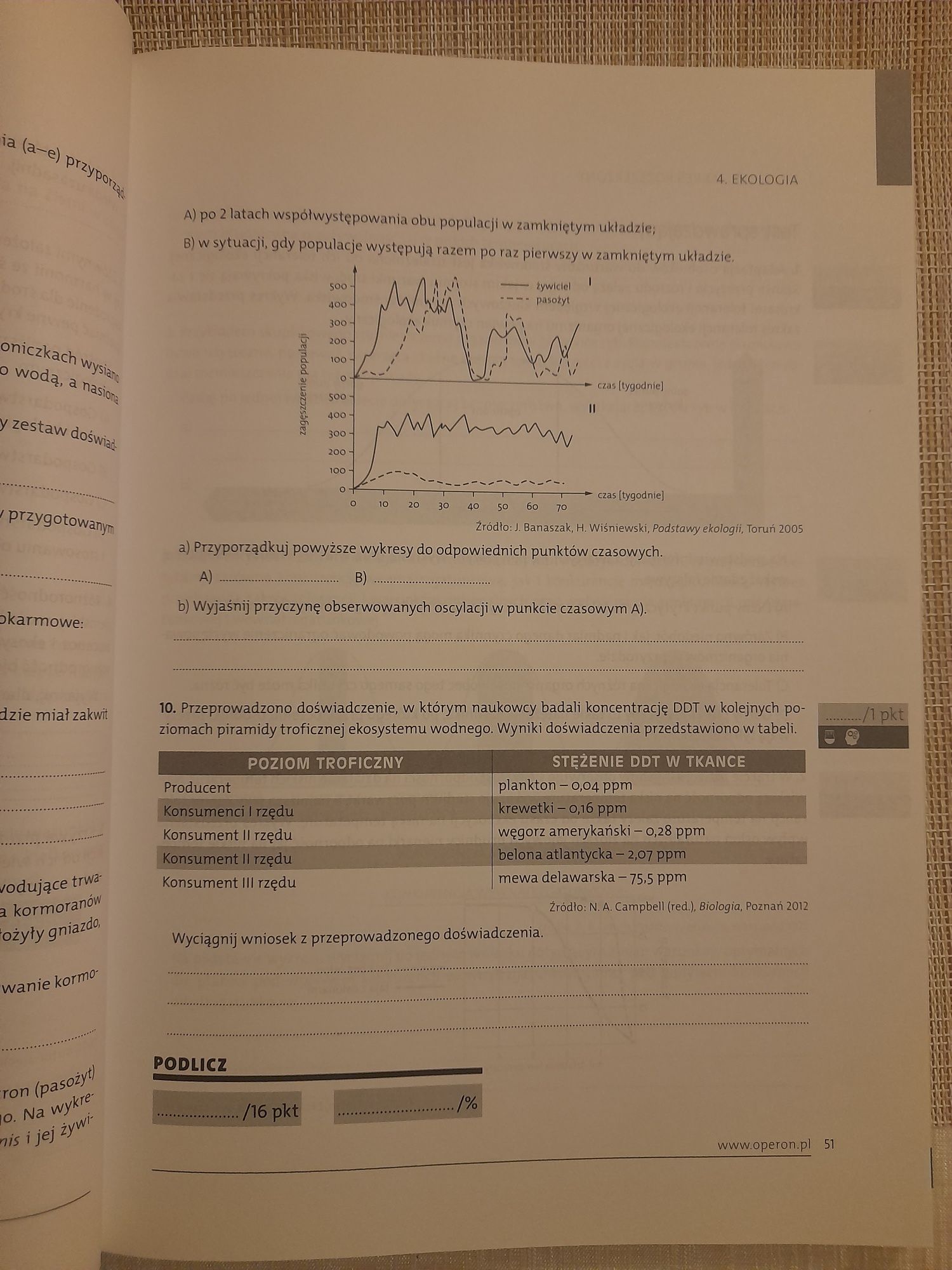 Biologia Matura - testy i arkusze zakres rozszerzony Operon