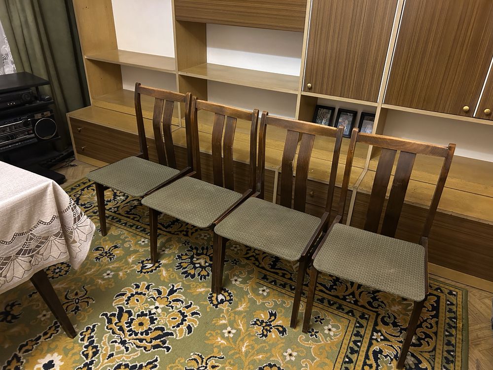 Krzesła Drewniane Opolskie Fabryki Mebli Vintage PRL