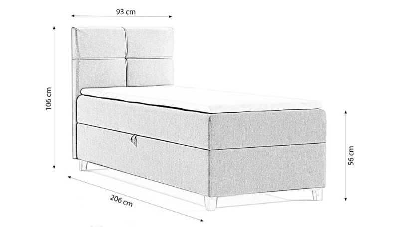 Łóżko pojedyncze Aldeko bonell 100x200 + topper