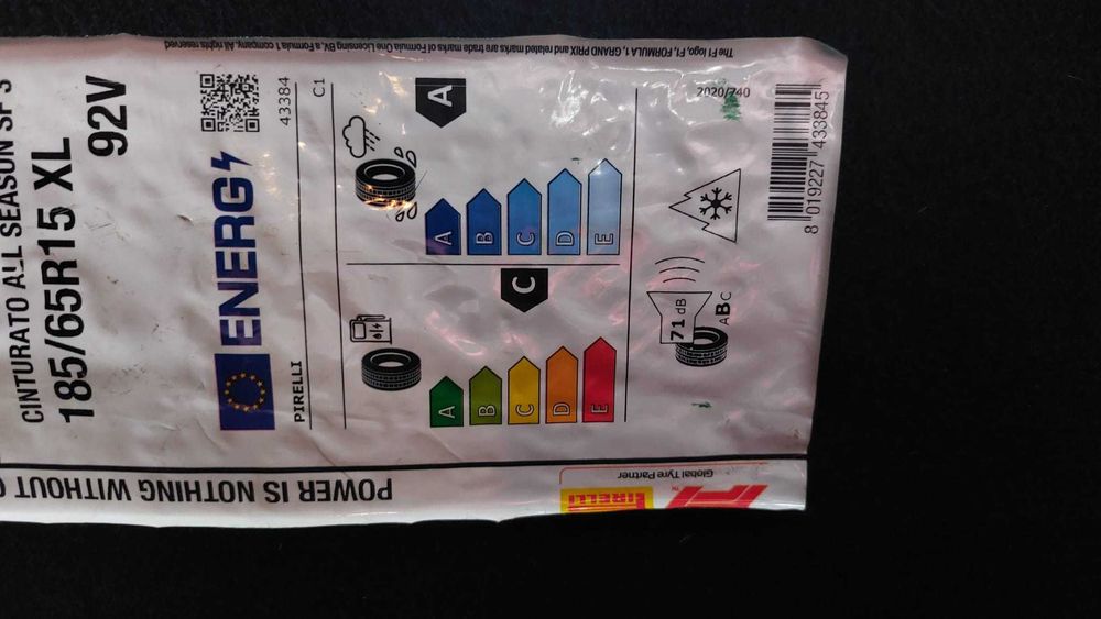 Opony 185/65R15 92V XL Cinturato All Season SF 3 Pirelli 2024 bdb stan