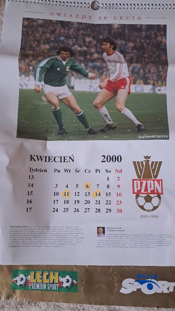 Kalendarz piłkarski z 2000 roku