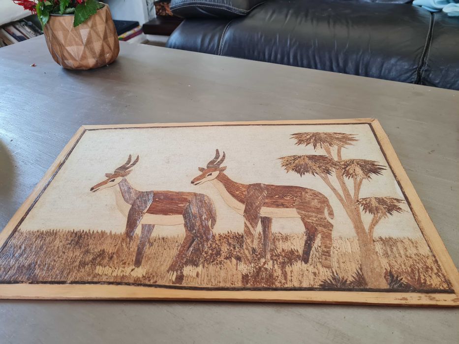 Quadro étnico de madeira