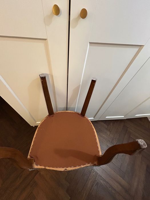 Drewniane krzesła tapicerowane, 4 sztuki, gołębio - niebieskie