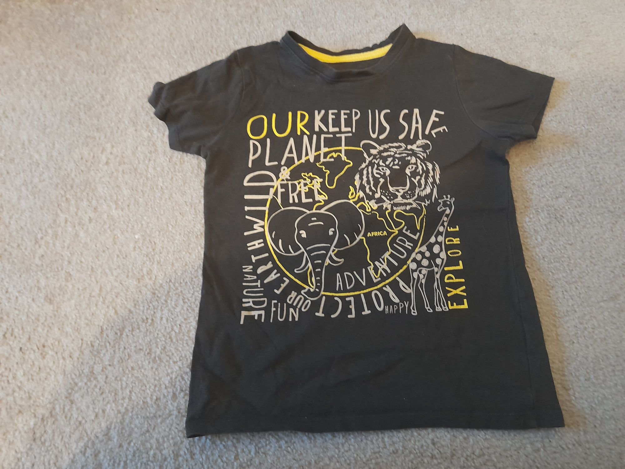 Koszulka T-shirt na krótki rękaw 110 czarny Animals