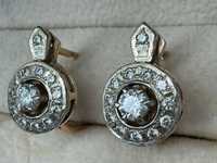 Серьги золото бриллианты сережки кульчіки подарок украшение для женщин