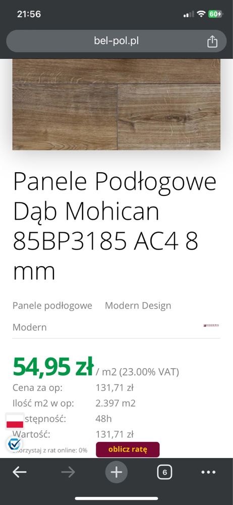 Panele Podłogowe Dąb Mohican 85BP3185 AC4 8 mm