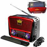 Radio solarne bluetooth USB MP3 latarkę CZARNE/czerwone RETRO