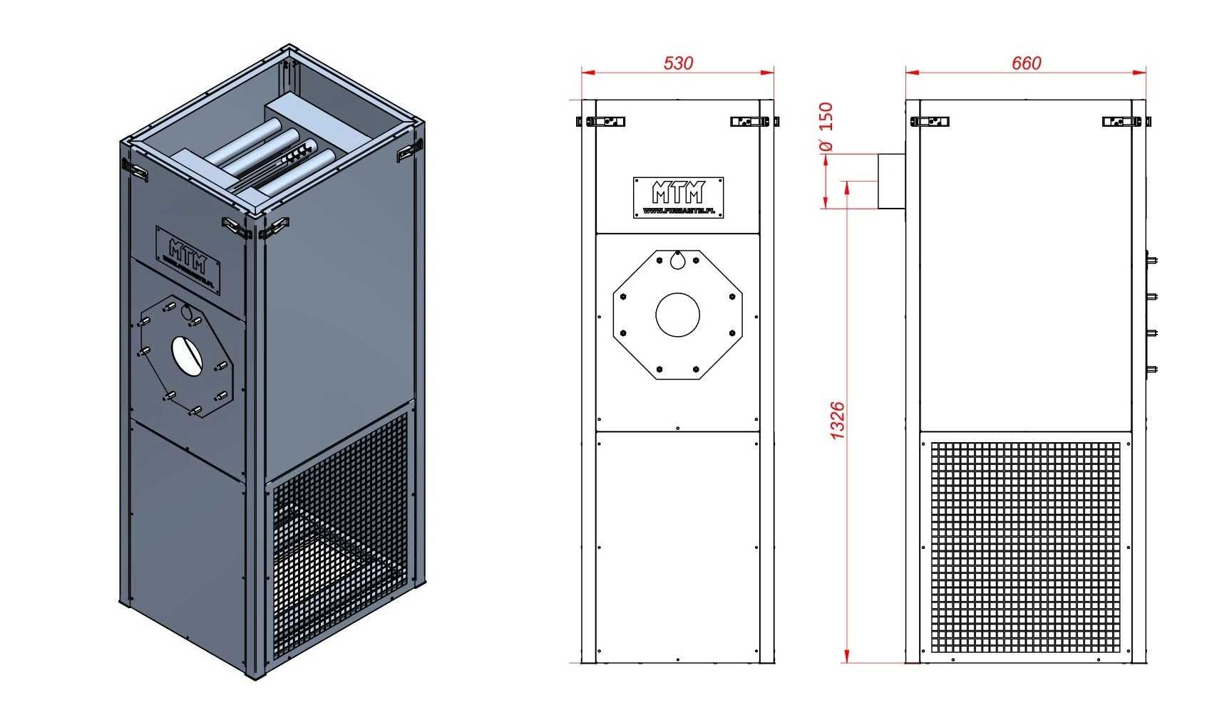 Nagrzewnica MP25 (20-32 kW) z palnikiem CTB65 mutlioil