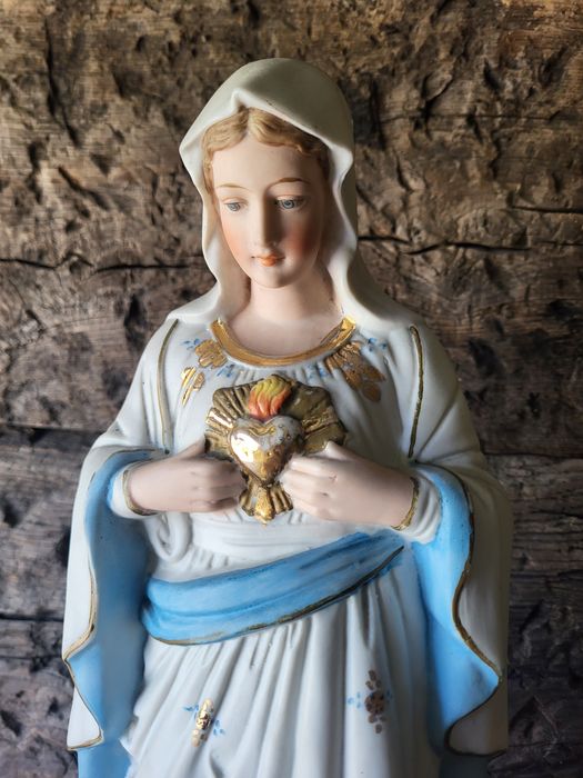 Śliczna figurka biskwit Maryja Bolesna Matka Boża