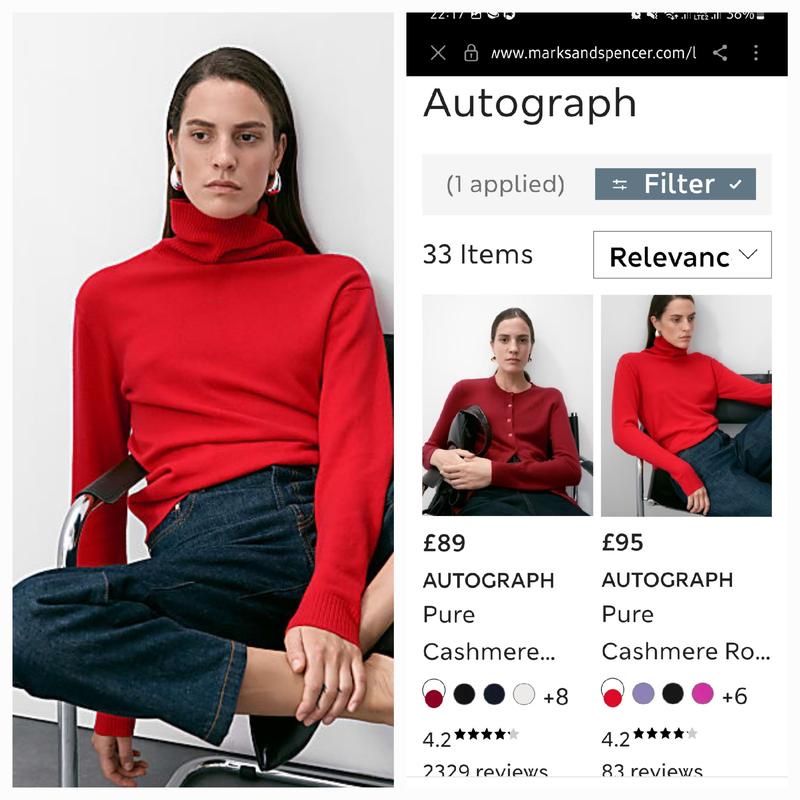 Кашемировый свитер Marks Spencer гольф Autograph