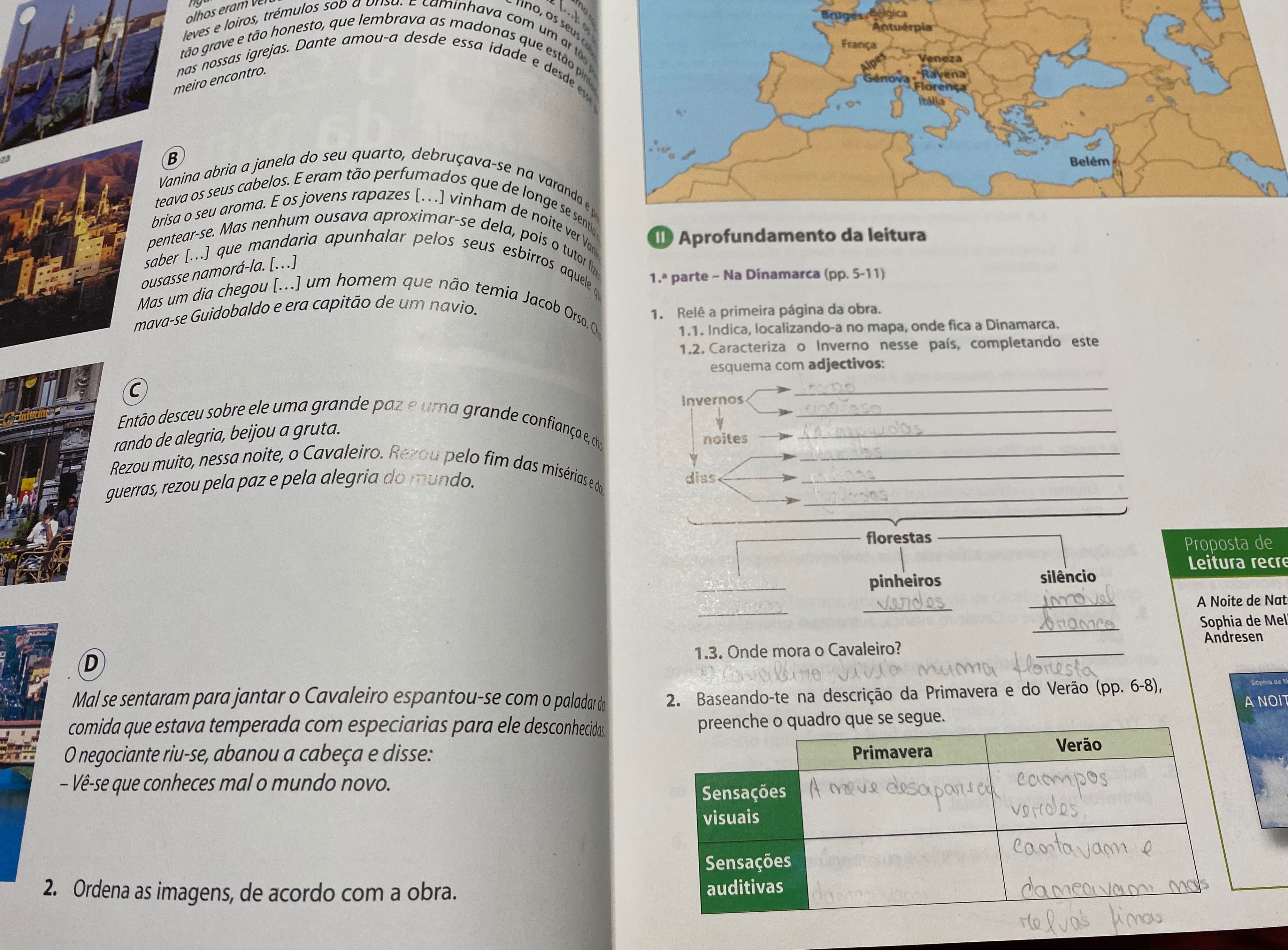 Manual e Caderno de atividades de Português do 7.º ano