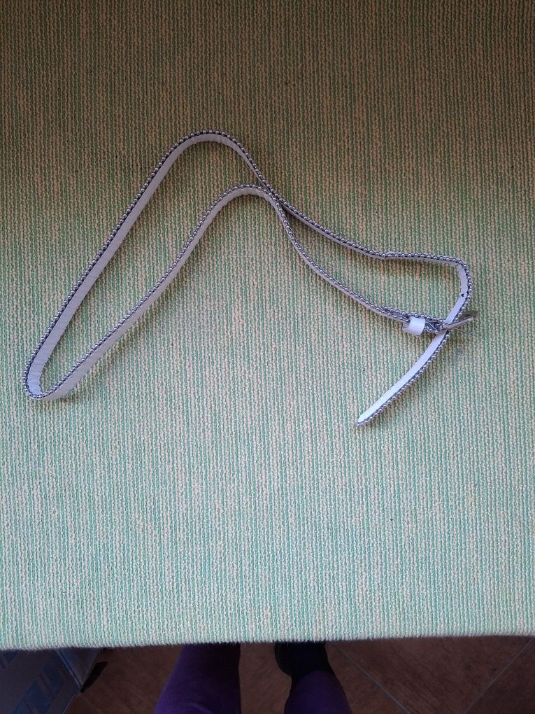 Pasek biały damski 101 cm