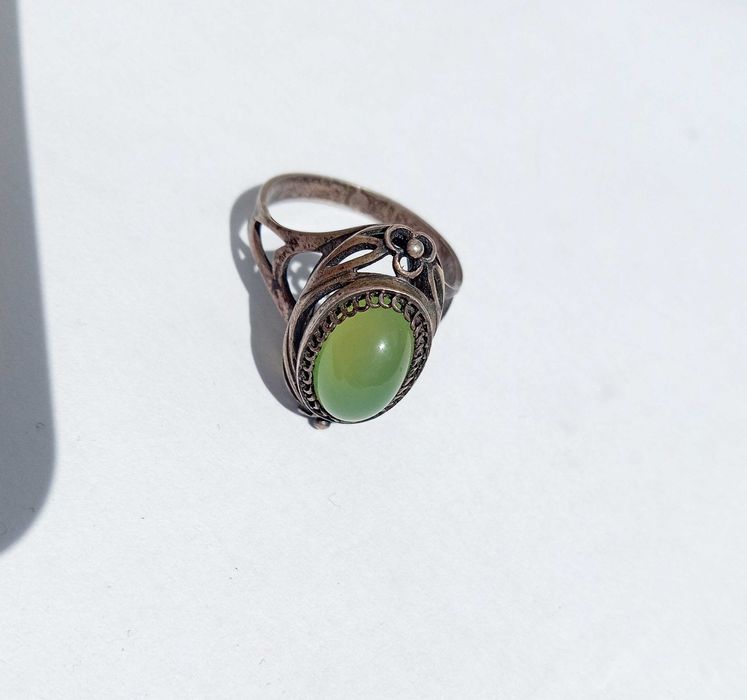 Перстень Кольцо Хризопраз Срібло 875 проба 9СЮ. СССР