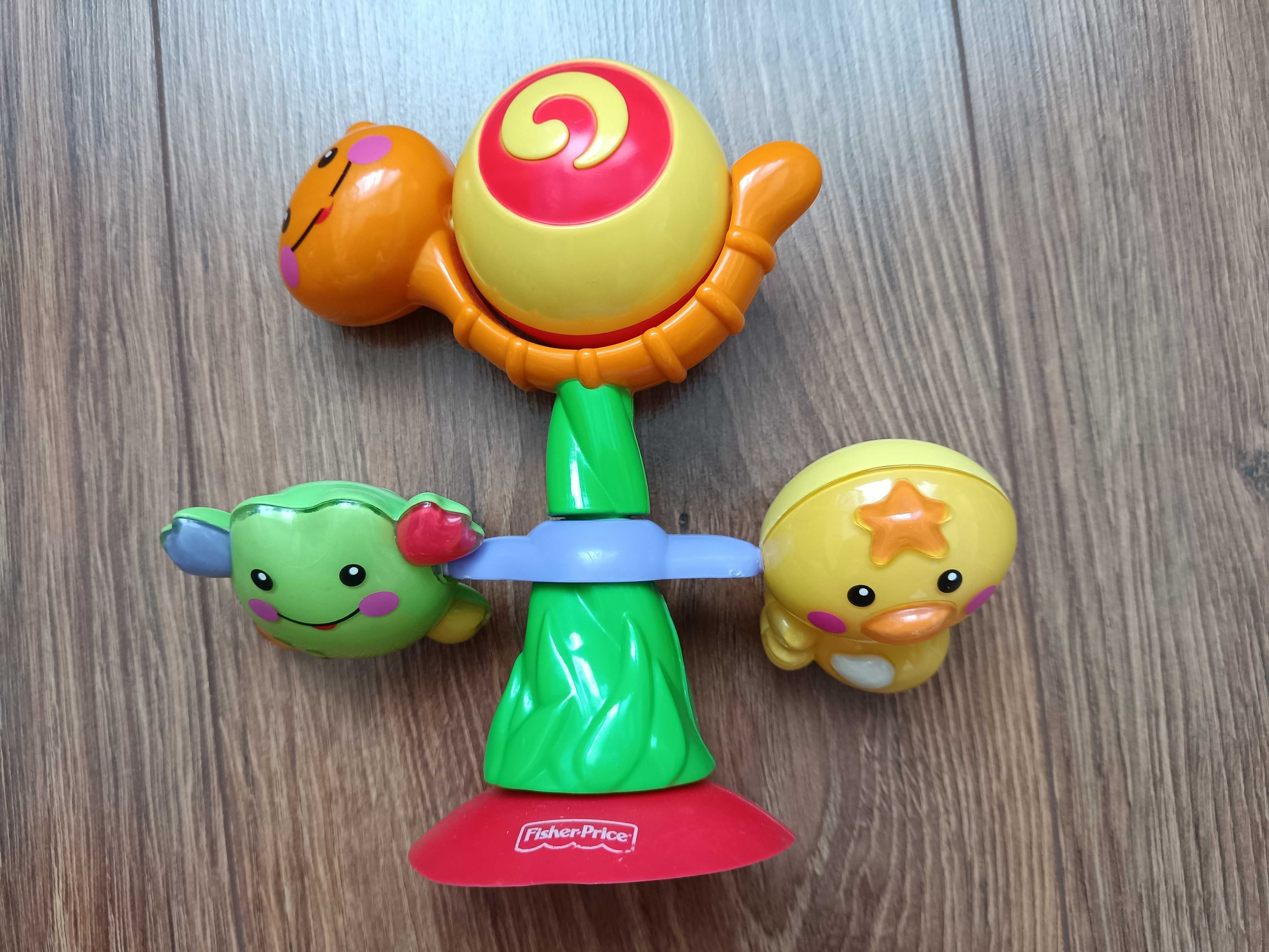 Fisher Price zabawka kręciołek z przyssawką, ślimak