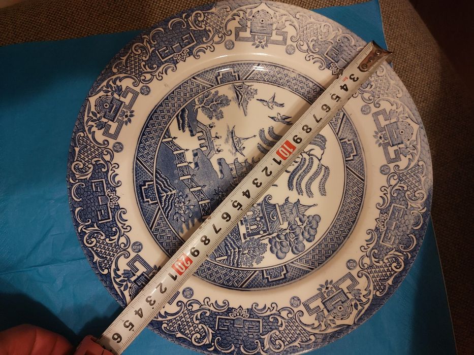 Angielski Kraj Angielski Ironstone Anglia Niebieski talerz płaski 24 c