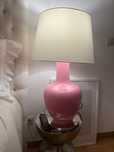 Candeeiro rosa com abajour
