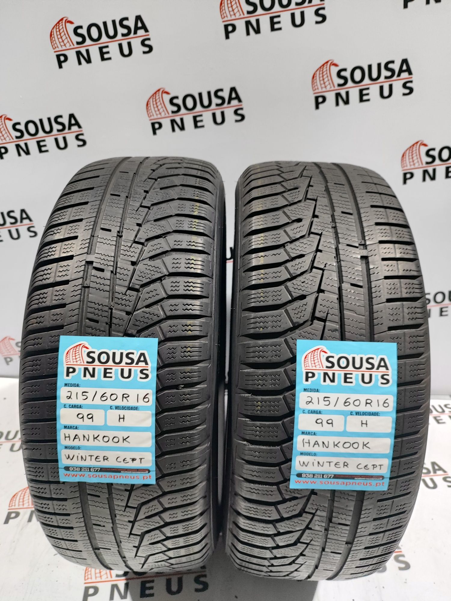 2 pneus semi novos 215-60R16 Hankook - Oferta da entrega na sua morada