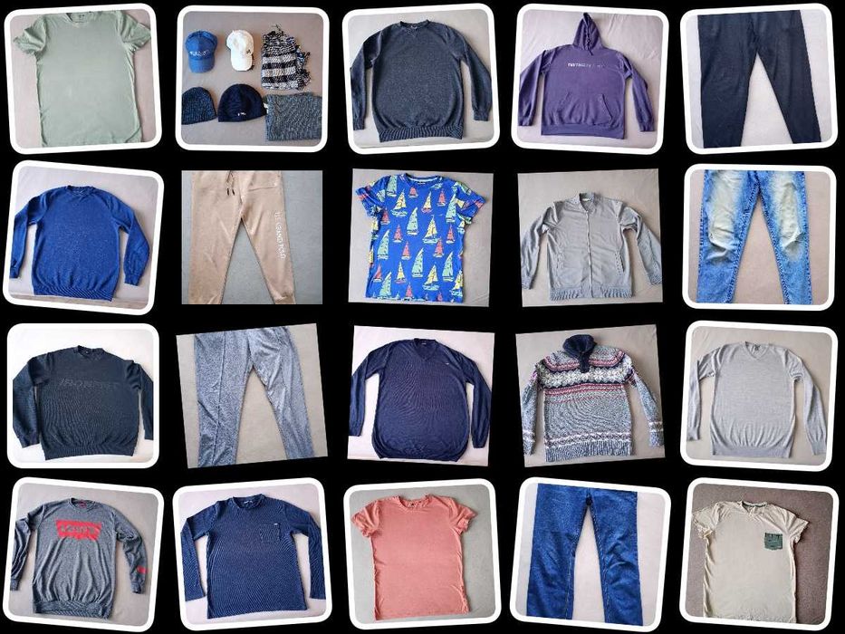 Paka 25 męskich ubrań - większość rozmiar M, cena za całość