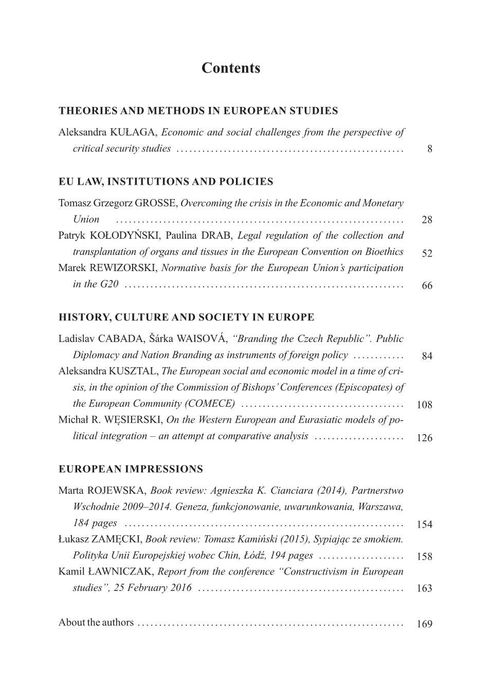 Przegląd Europejski: bezpieczeństwo, Kościół, Unia