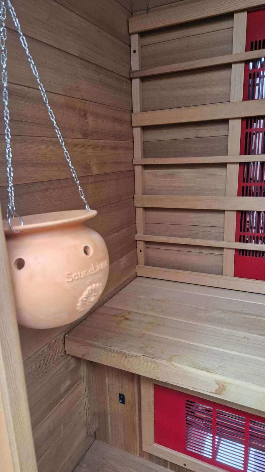 sauna INFRARED na podczerwień 2os RADIO oświetlenie nowoczesna kabina
