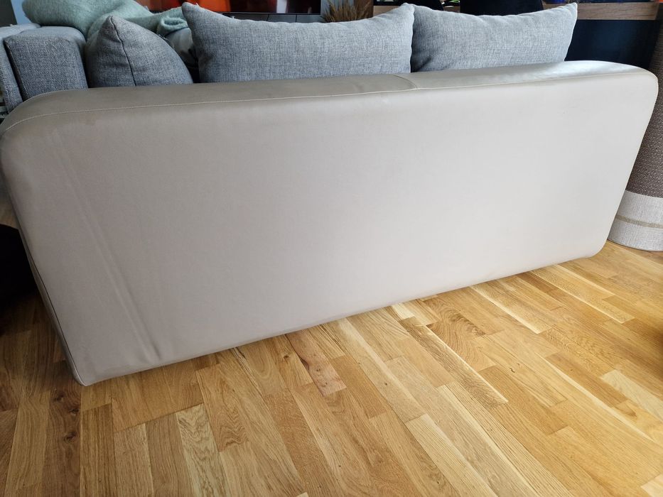 Narożnik rozkładany jasny BEZOWY-SZARY wygodny w bardzo dobrym STANIE