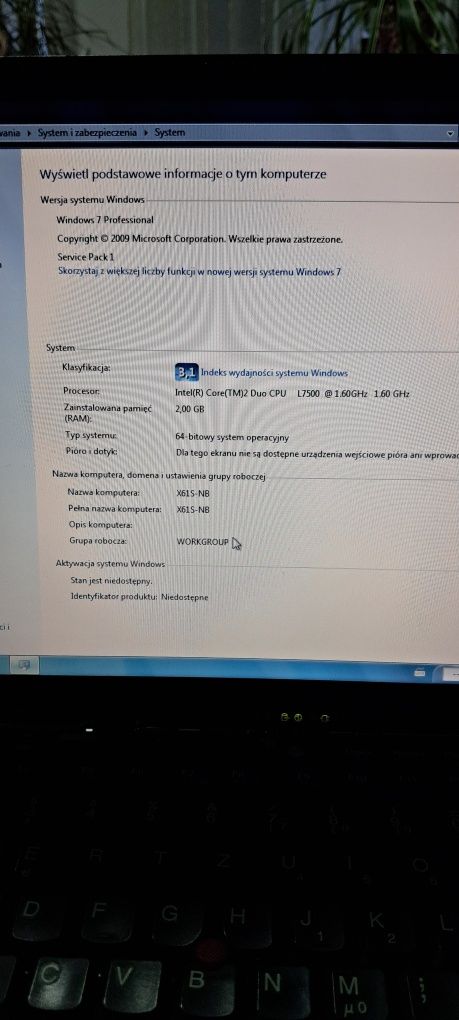 Lenovo X61s ThinkPad +stacja dokująca