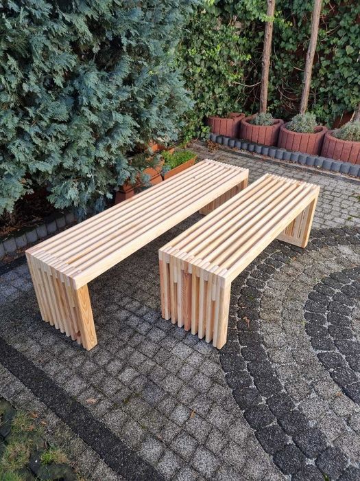 Ławka lamelowa drewniana, ławka ogrodowa, siedzisko drewniane 150cm