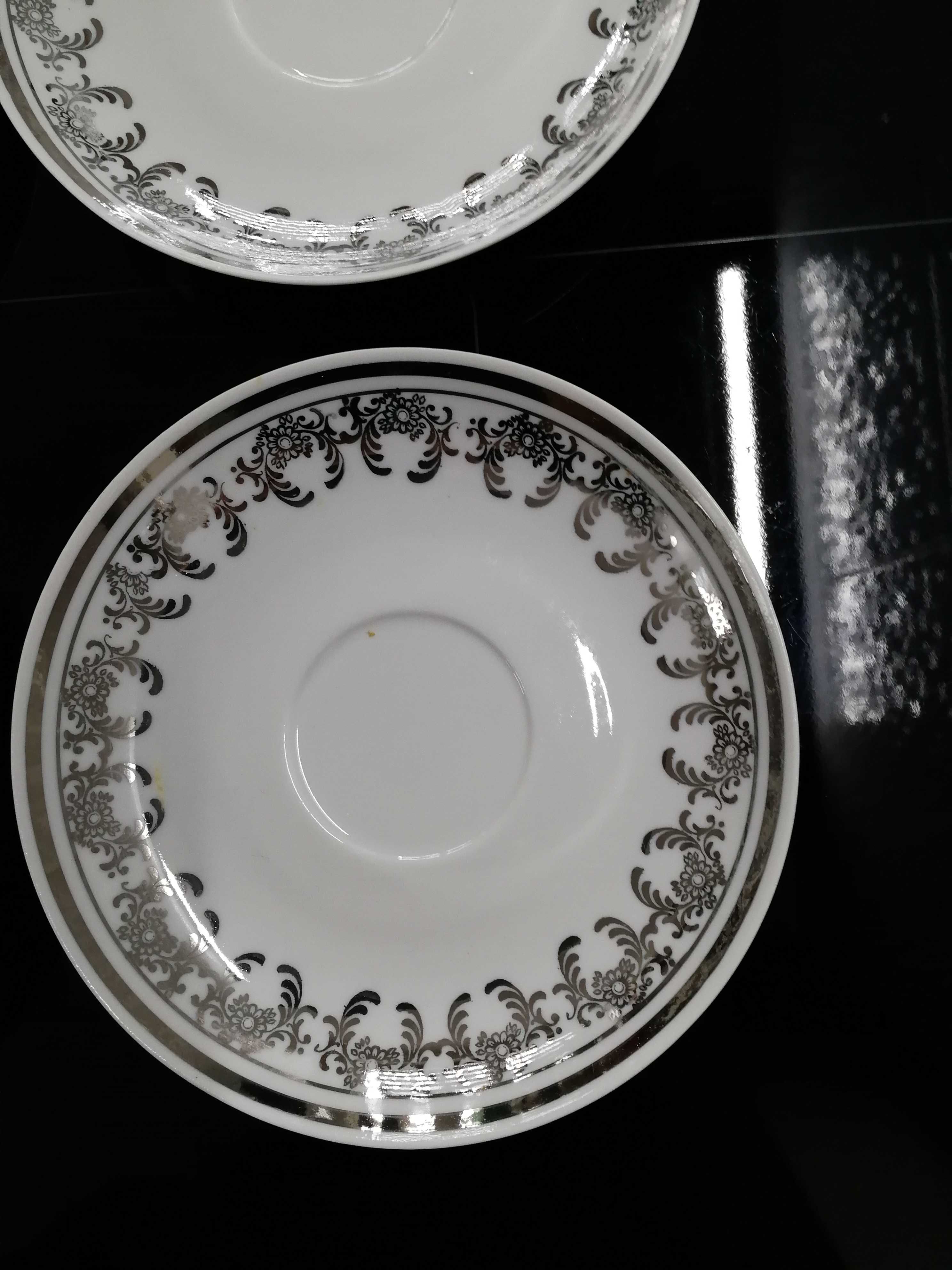 Chodzież Aldona spodki /podstawki /talerzyki, 6 sztuk, porcelana, PRL