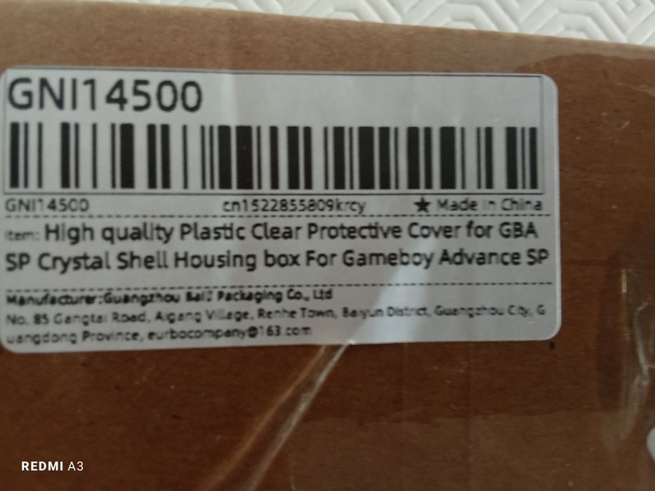 Capa transparente para GBA SP Gameboy Advanced SP