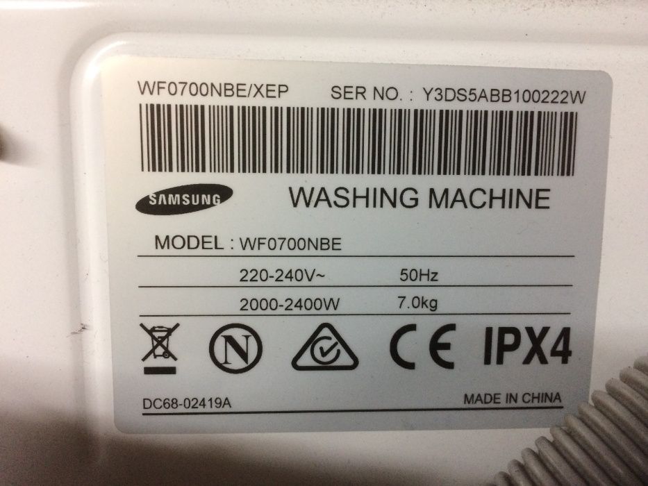 Maquina de Lavar Roupa Sansung 7.0 Kg WF0700NBE / Peças